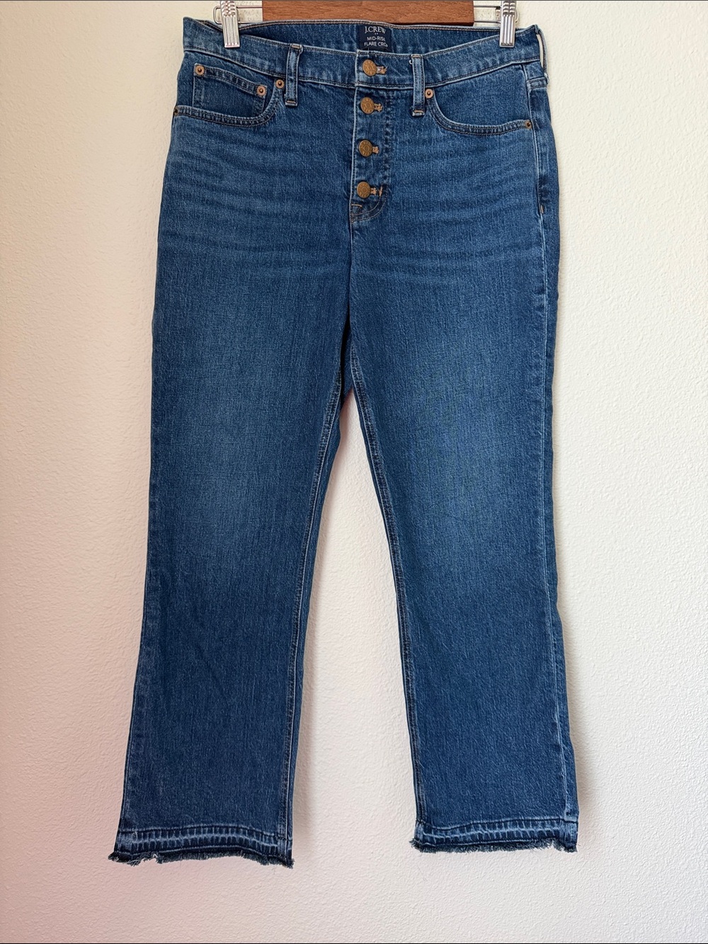 J. Crew Mid-Rise Flare Crop Jeans
